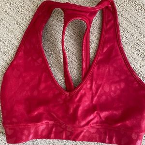 Carbon38 red leopard print bra